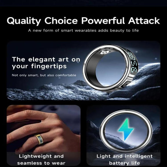 SR08 SIZE 10 Smart Ring, Support Hand Gestures Control / Wellness Tracking / Multiple Sports Modes(Silver)