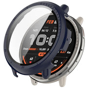 For Amazfit Active 2 A2437 Tempered Film Integrated PC Watch Protective Case(Ink Blue)
