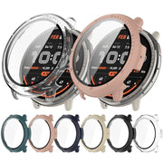 For Amazfit Active 2 A2437 Tempered Film Integrated PC Watch Protective Case(Cherry Pink)