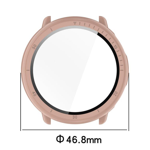 For Amazfit Active 2 A2437 Tempered Film Integrated PC Watch Protective Case(Ivory White)