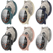 For Amazfit Active 2 A2437 Tempered Film Integrated PC Watch Protective Case(Ink Blue)