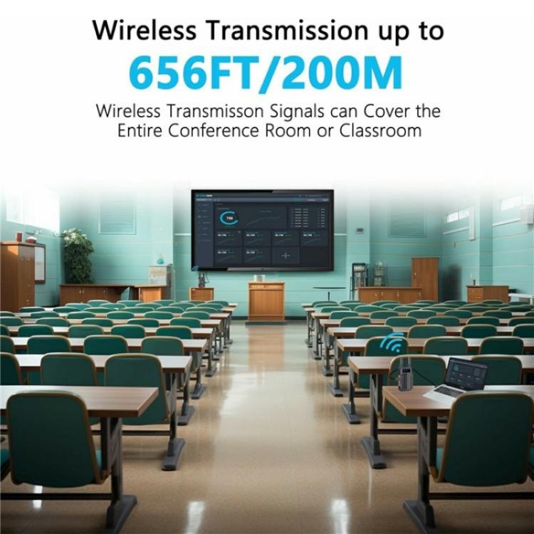 VRRIIS 097 4K HD Video HDMI Wireless Extender Kit Audio Video Wireless Transmitter Receiver, Plug:AU Plug