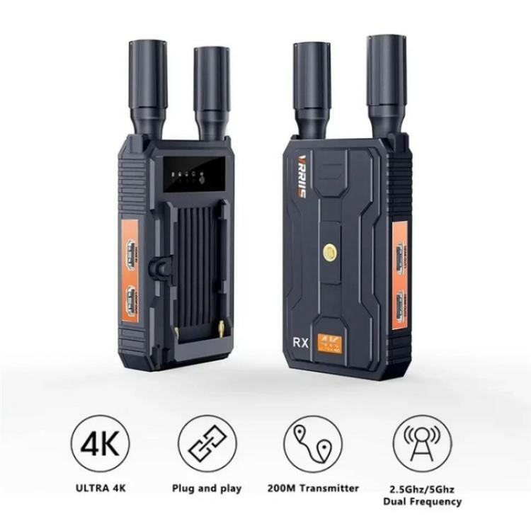 VRRIIS 097 4K HD Video HDMI Wireless Extender Kit Audio Video Wireless Transmitter Receiver, Plug:AU Plug