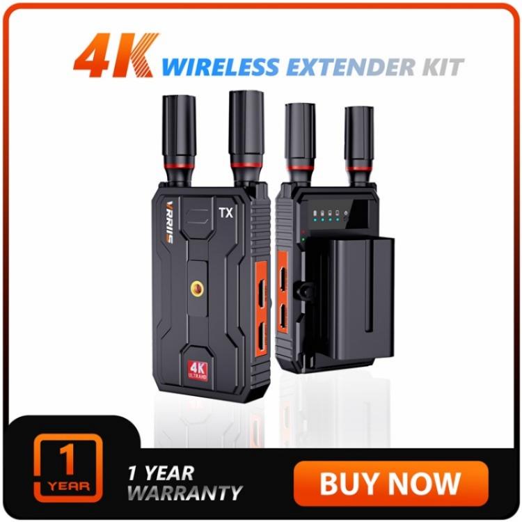 VRRIIS 097PRO Outdoor Live Streaming Audio Video Wireless Transmitter Receiver 4K HD Extender, Plug:EU Plug