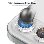 For iPhone 16e ENKAY Hat-Prince Glitter Rear Camera Lens Aluminium Alloy Ring Tempered Glass Film(Silver)