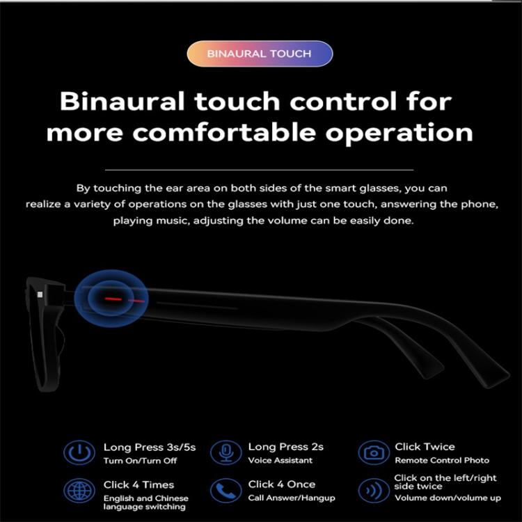 D13 Smart Glasses, Support Bluetooth Call / Bluetooth Music / Remote Control Photo(White)