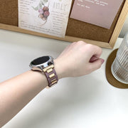 22mm Folding Magnetic Buckle Stainless Steel Rubber Watch Band(Purple+Rose Gold)