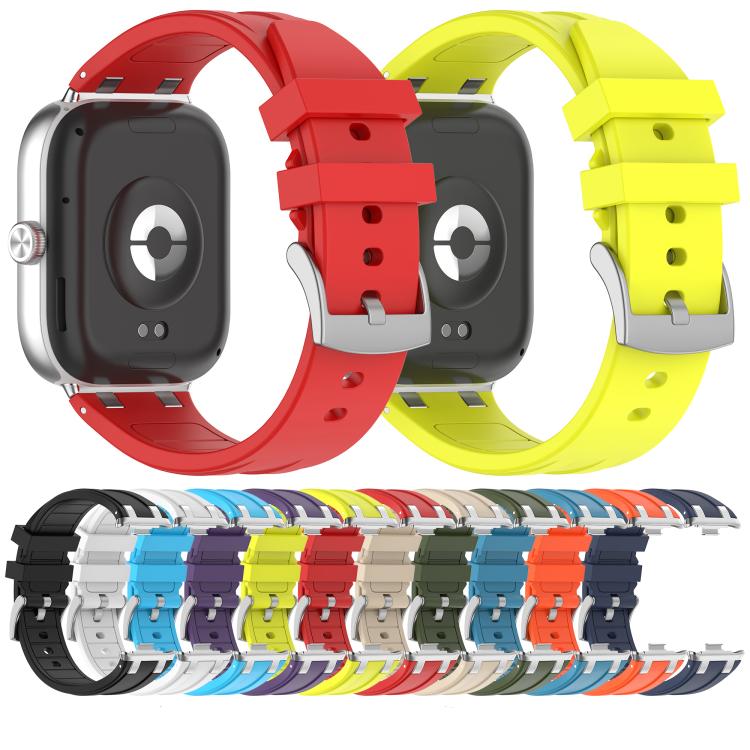 For Redmi Watch 5 / Xiaomi Smart Band 9 Pro Silver Metal Connector Silicone Watch Band(Starlight)