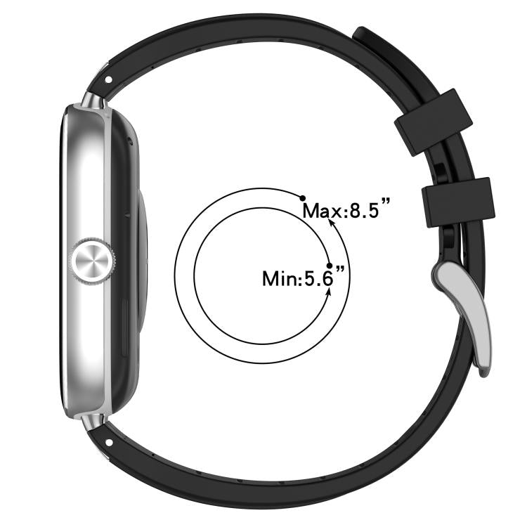 For Redmi Watch 5 / Xiaomi Smart Band 9 Pro Silver Metal Connector Silicone Watch Band(Red)