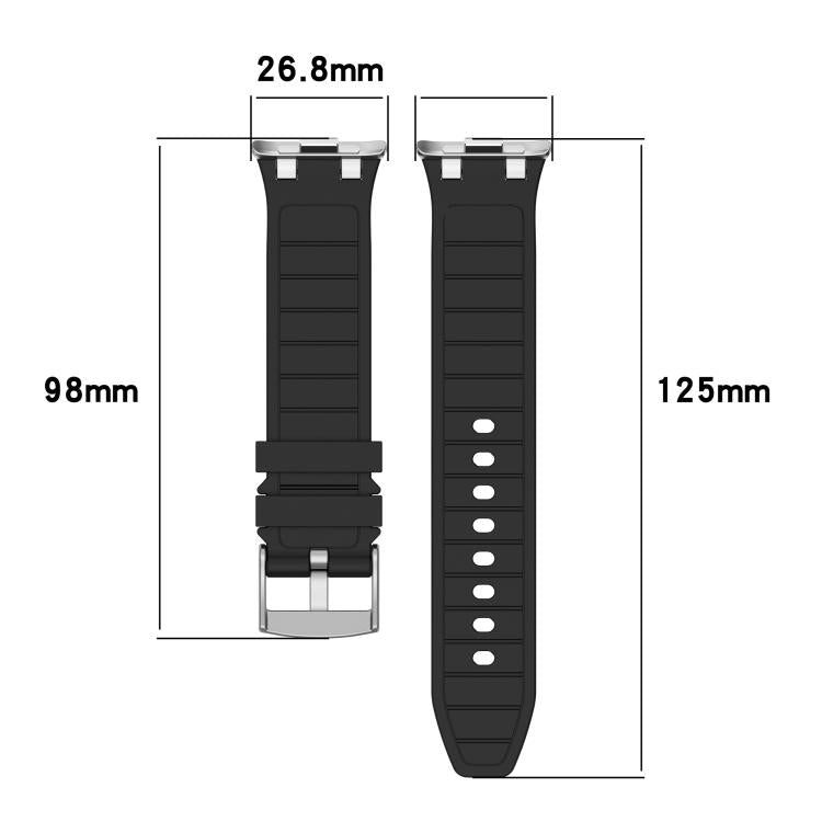 For Redmi Watch 5 / Xiaomi Smart Band 9 Pro Silver Metal Connector Silicone Watch Band(Starlight)