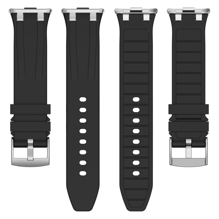 For Redmi Watch 5 / Xiaomi Smart Band 9 Pro Silver Metal Connector Silicone Watch Band(Starlight)
