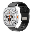 For Samsung Galaxy Watch Ultra 47mm Silver Connector Reverse Buckle Fluororubber Watch Band(Black) - free shipping - PMC TechLife - Order now!