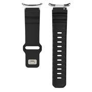 For Samsung Galaxy Watch Ultra 47mm Silver Connector Reverse Buckle Fluororubber Watch Band(Black)