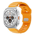 For Samsung Galaxy Watch Ultra 47mm Silver Connector Reverse Buckle Fluororubber Watch Band(Yellow) - free shipping - PMC TechLife - Order now!