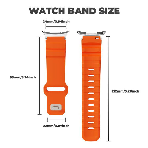 For Samsung Galaxy Watch Ultra 47mm Silver Connector Reverse Buckle Fluororubber Watch Band(Black)