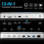 WAVLINK UTD45 96W Charging 8K / 4K Display Thunderbolt 4 Docking Station 13-in-1 Hub(UK Plug)