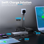 WAVLINK UTD45 96W Charging 8K / 4K Display Thunderbolt 4 Docking Station 13-in-1 Hub(UK Plug)
