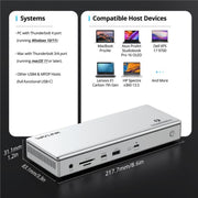 WAVLINK UTD45 96W Charging 8K / 4K Display Thunderbolt 4 Docking Station 13-in-1 Hub(UK Plug)