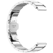 18mm Zinc Alloy Butterfly Buckle Ceramic White Metal Watch Band(Silver+White)