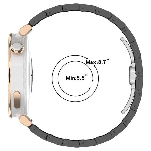 18mm Zinc Alloy Butterfly Buckle Ceramic White Metal Watch Band(Silver+White)
