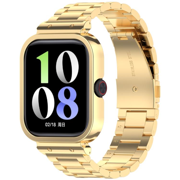 For vivo Watch GT Watch Frame Integrated Three Beads Stainless Steel Watch Band(Gold)