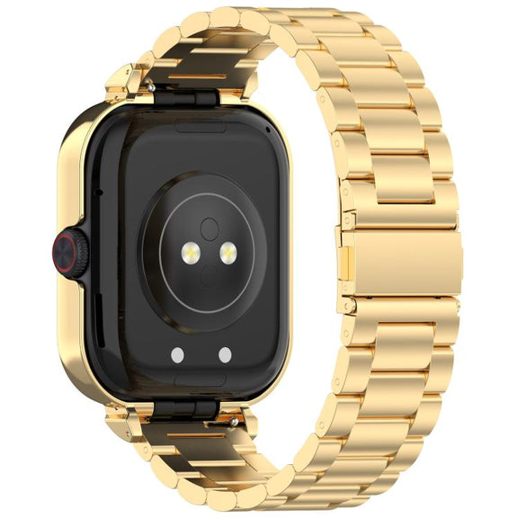 For vivo Watch GT Watch Frame Integrated Three Beads Stainless Steel Watch Band(Gold)