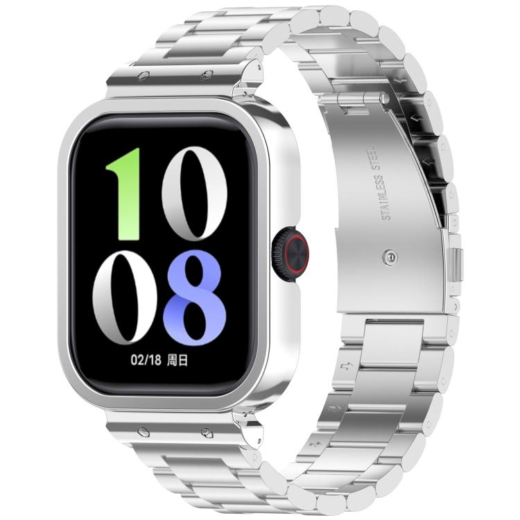 For vivo Watch GT Watch Frame Integrated Three Beads Stainless Steel Watch Band(Silver)