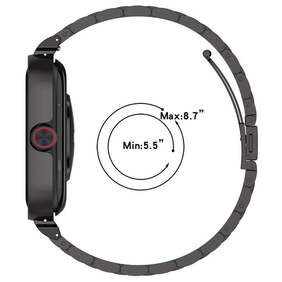 For vivo iQOO Watch GT Watch Frame Integrated Three Beads Stainless Steel Watch Band(Silver)
