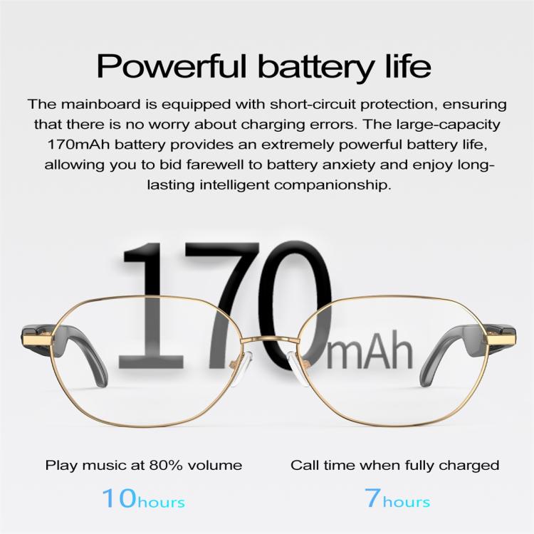 W100B Smart Glasses, Support AI Conversation / AI Intelligent Translation / Bluetooth Call(White)