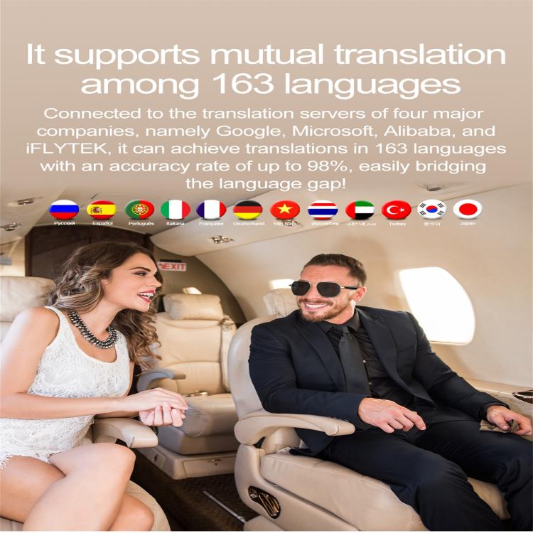 W100C Smart Glasses, Support AI Conversation / AI Intelligent Translation / Bluetooth Call(Black)