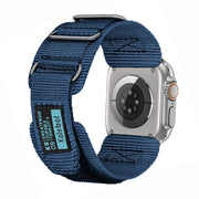 For Apple Watch 46mm / 49mm / 45mm / 44mm Kalebol Hook and Tri-Loop Nylon Watch Band(Blue)