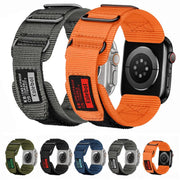For Apple Watch 42mm / 41mm / 40mm / 38mm Kalebol Hook and Tri-Loop Nylon Watch Band(Silver)