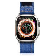 For Apple Watch 42mm / 41mm / 40mm / 38mm Kalebol Cool Denim Nylon Hook and Loop Fastener Watch Band(Blue)