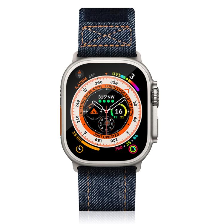 For Apple Watch 42mm / 41mm / 40mm / 38mm Kalebol Cool Denim Nylon Hook and Loop Fastener Watch Band(Gray)