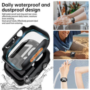 For Apple Watch Series 10 46mm Tempered Film Integrated PC Watch Protective Case(Original Machine Black)