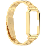 For Huawei Band 10 / 10 NFC / 9 / 9 NFC Watch Frame Integrated Three Beads Stainless Steel Watch Band(Gold)