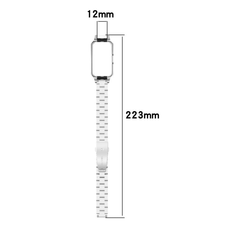 For Huawei Band 10 / 10 NFC / 9 / 9 NFC Watch Frame Integrated Three Beads Stainless Steel Watch Band(Gold)