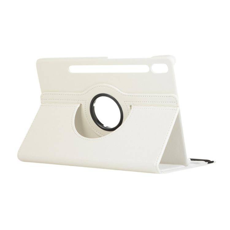 For Samsung Galaxy Tab S10 FE / S9 FE / S9 ENKAY 360 Degree Rotation Litchi Leather Smart Tablet Case(White)