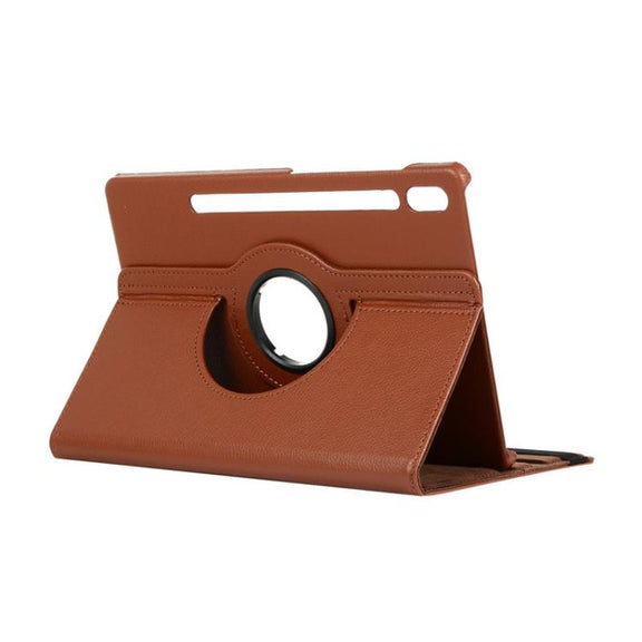 For Samsung Galaxy Tab S10 FE / S9 FE / S9 ENKAY 360 Degree Rotation Litchi Leather Smart Tablet Case(Brown)