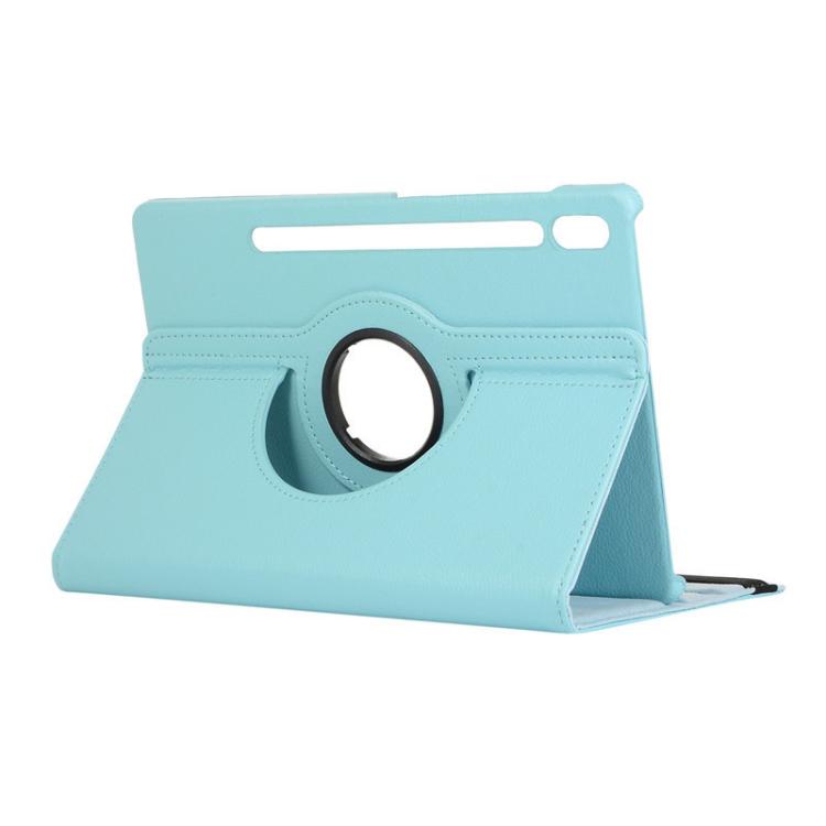 For Samsung Galaxy Tab S10+ / S9 FE+ / S9+ ENKAY 360 Degree Rotation Litchi Leather Smart Tablet Case(Light Blue)