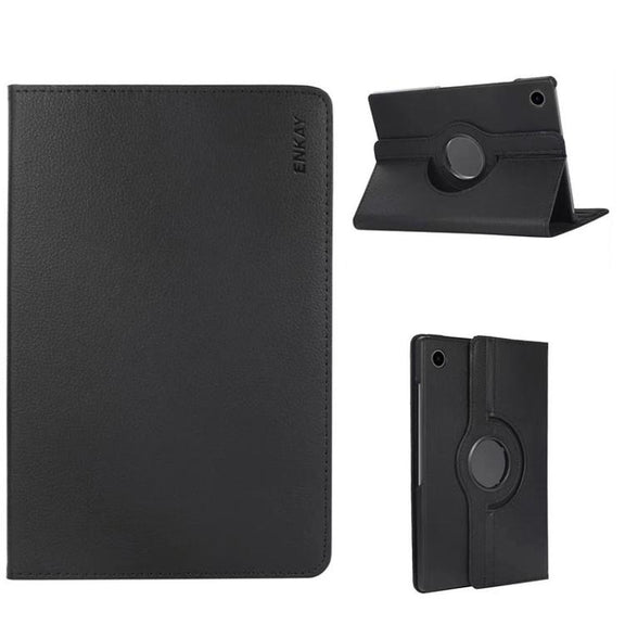 For Samsung Galaxy Tab A9+ 11.0 ENKAY 360 Degree Rotation Litchi Leather Smart Tablet Case(Black)