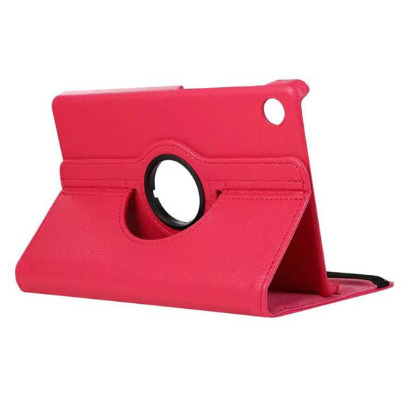 For Samsung Galaxy Tab A9 8.7 ENKAY 360 Degree Rotation Litchi Leather Smart Tablet Case(Rose Red)