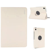 For Samsung Galaxy Tab A9 8.7 ENKAY 360 Degree Rotation Litchi Leather Smart Tablet Case(White)