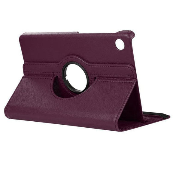 For Samsung Galaxy Tab A9 8.7 ENKAY 360 Degree Rotation Litchi Leather Smart Tablet Case(Dark Purple)