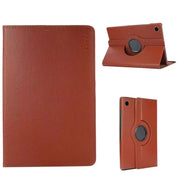 For Samsung Galaxy Tab A9 8.7 ENKAY 360 Degree Rotation Litchi Leather Smart Tablet Case(Brown)