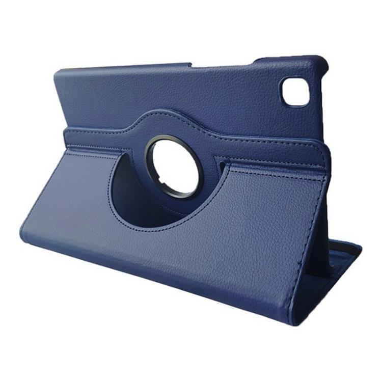 For Samsung Galaxy Tab A7 Lite 8.7 ENKAY 360 Degree Rotation Litchi Leather Smart Tablet Case(Dark Blue)