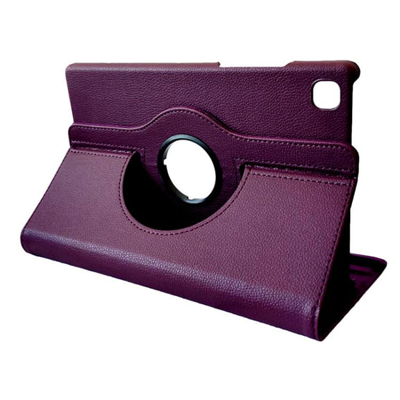 For Samsung Galaxy Tab A7 Lite 8.7 ENKAY 360 Degree Rotation Litchi Leather Smart Tablet Case(Dark Purple)