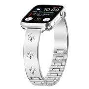 For Apple Watch 46mm / 49mm / 45mm / 44mm Snowflake Petals Bracelet Metal Watch Band(Silver)