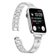 For Apple Watch 46mm / 49mm / 45mm / 44mm Snowflake Petals Bracelet Metal Watch Band(Silver)