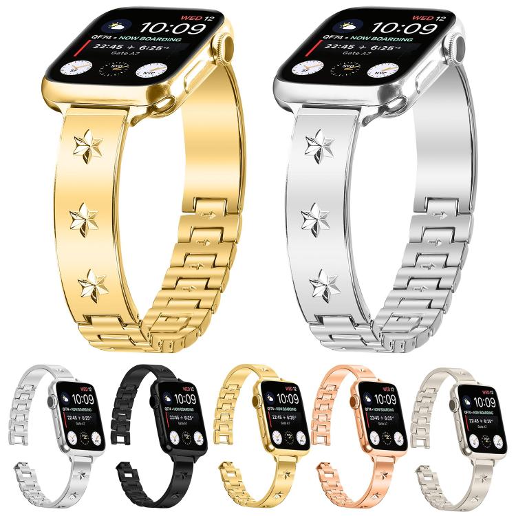 For Apple Watch 46mm / 49mm / 45mm / 44mm Snowflake Petals Bracelet Metal Watch Band(Silver)
